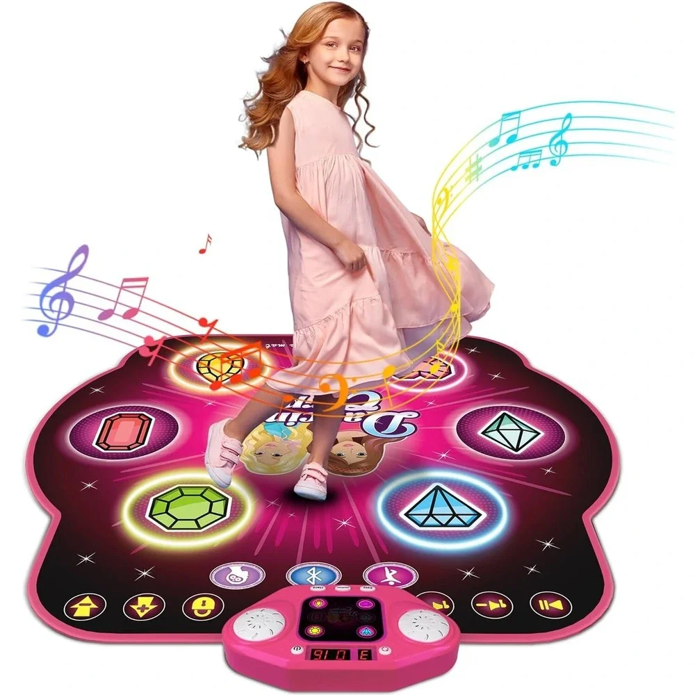 Electronic Dance Mat Toy w/ Music & Lights for Girls Ages 3–12 Interactive Pad